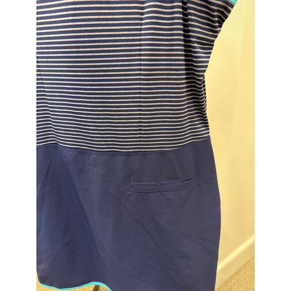 Adidas Women's Large Rangewear Golf Dress Blue Performance Sleeveless Polo Top - Picture 6 of 8